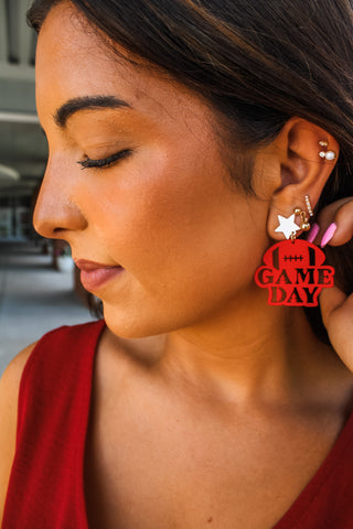 All Star Game Day Earrings • Red