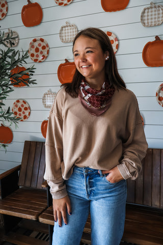Camden Drop Shoulder Top • Tan