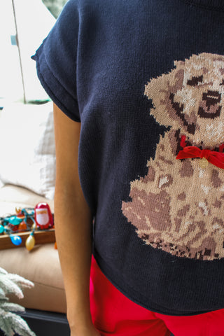 Santa’s Favorite Puppy Sweater • Navy