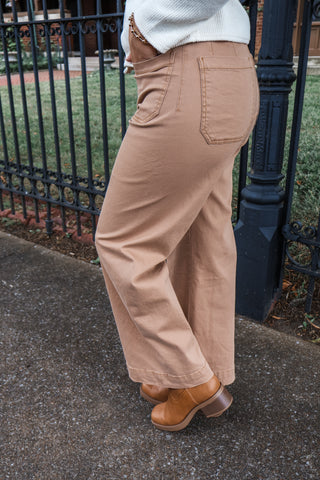 Simple Slate Patch Pocket Pants • Tan