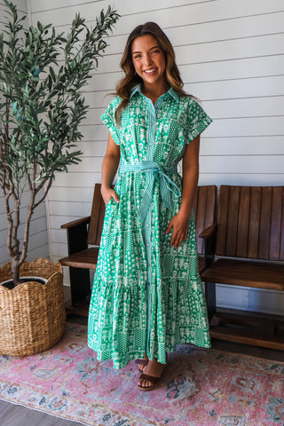 Garden Party Shirtdress • Green Floral