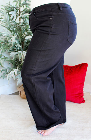 Walker Relaxed Barrel Jean | Tummy Control • Black - PLUS