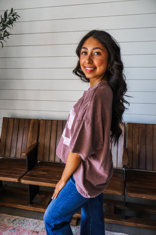 Hot Shot Oversized Tee • Chocolate
