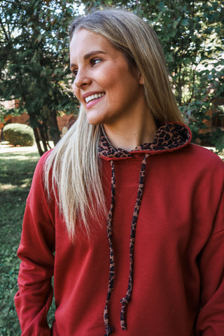 Fiercely Fun Pullover Hoodie • Brick Red