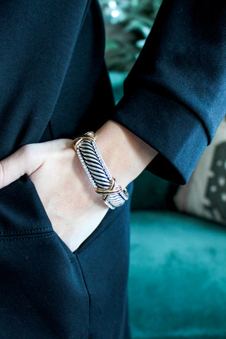 Timeless Twist Bangle Bracelet • Metal Mix