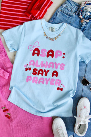 Always Say A Prayer Graphic Tee • Blue
