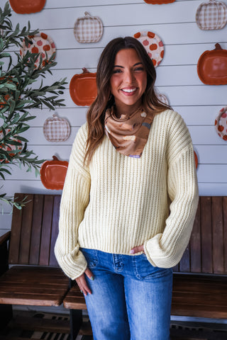 Timeless Twist Ribbed Sweater • Yellow