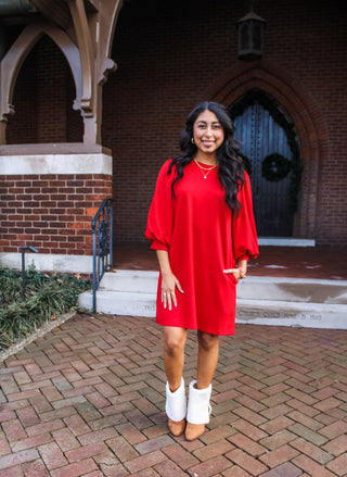 Pretty As Can Be Pocket Dress • Red