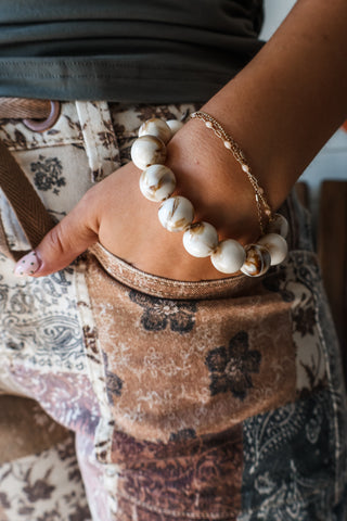 Harvest Moon Marble Bracelet • Cream