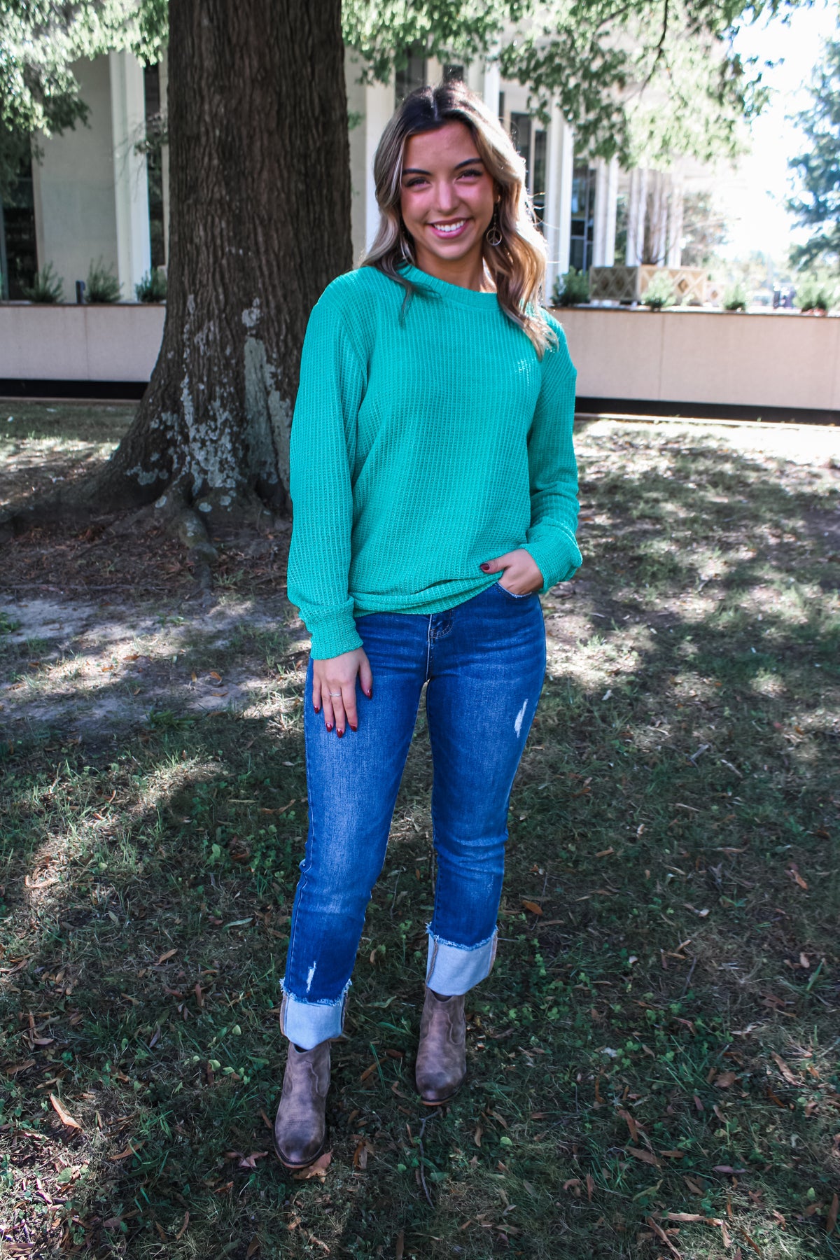 Charlotte Chenille Pullover • Kelly Green