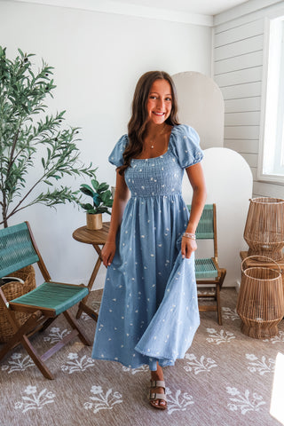 Enchanted Dreams Chambray Midi • Light Denim