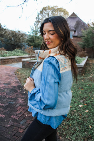 Phoenix Aztec Puffer Vest • Blue Multi