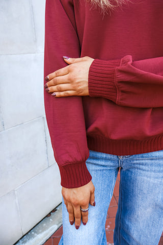 Laidback Luxe Pullover • Merlot