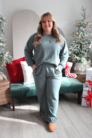 Home For The Holidays Pant Set • Ash Jade - PLUS