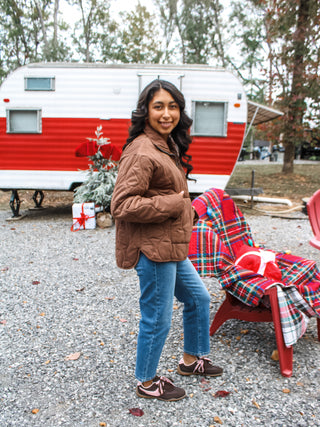 Hallmark Holiday Quilted Jacket • Brown
