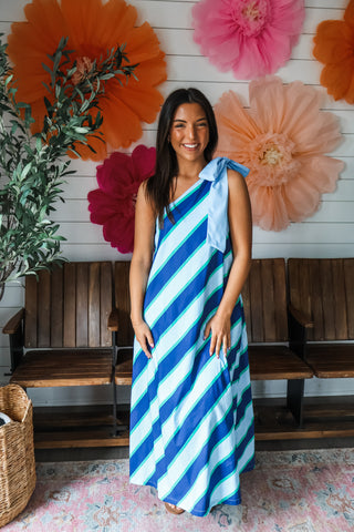 Resort Ready Striped Maxi • Navy Mix