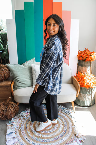 Backyard Bonfires Plaid • Navy - FINAL SALE