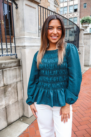 Smocked Sophistication • Deep Teal