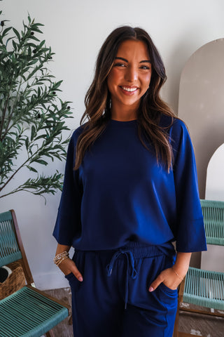 Jet Setter Scuba Pant Set • Navy