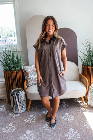 Fall Frenzy 14 • Two-Tone Twill Shirtdress - FINAL SALE