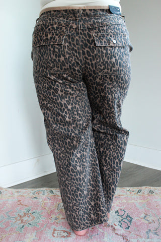 Esme Leopard Print Barrel Leg - PLUS