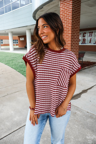 End Zone Stripes • Burgundy