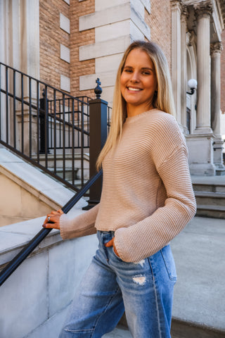 Effortless Classic Crewneck Sweater • Taupe