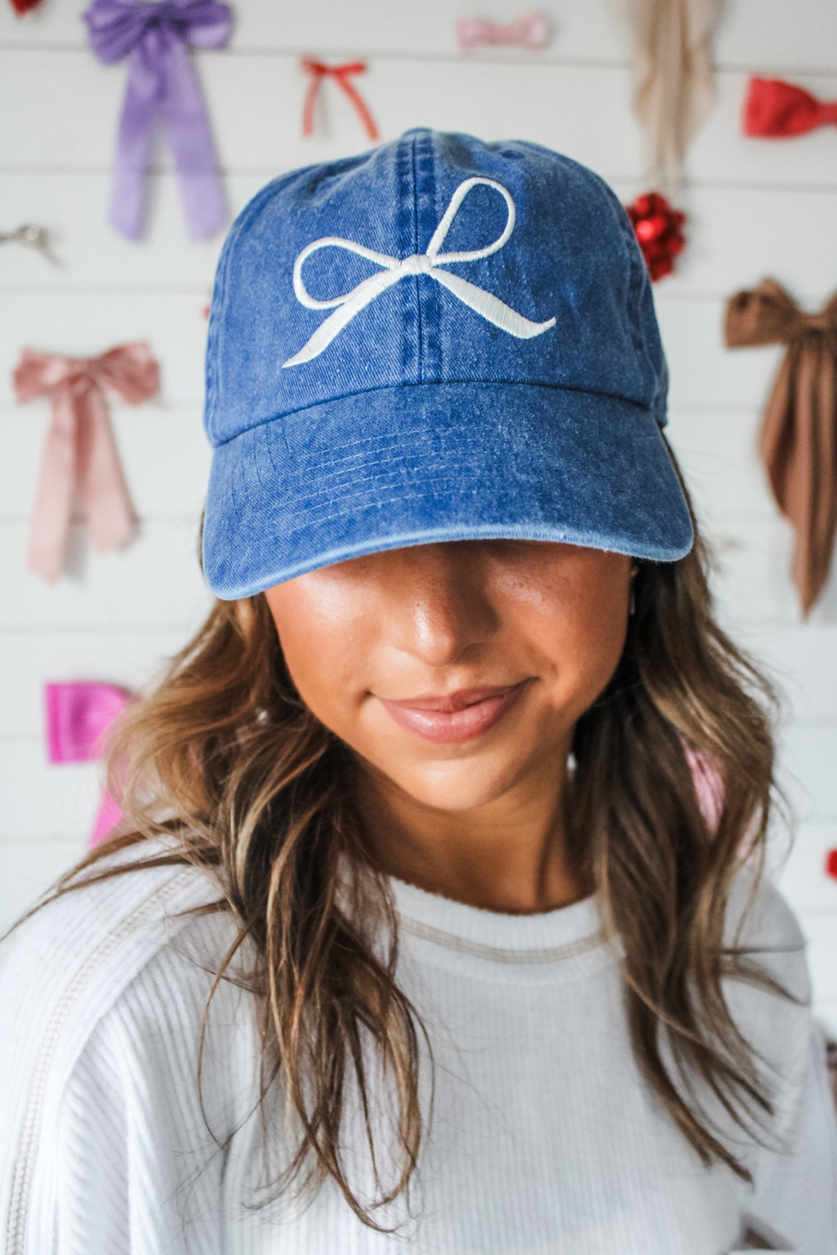 Bowtastic Beauty Embroidered Hat • Mineral Blue