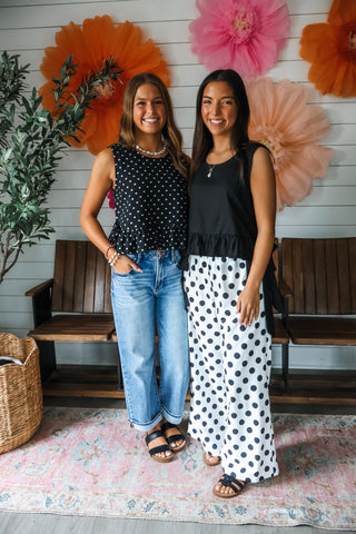 Darling Dreams Polka Dot Top • Black