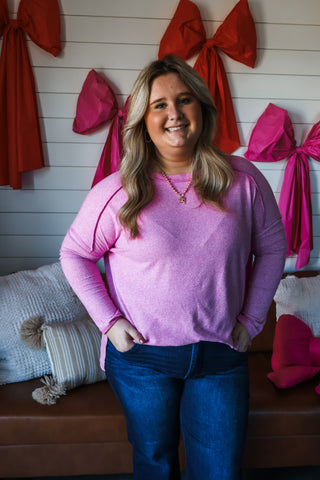 Super Soft Crewneck • Heather Pink - PLUS