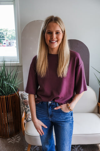 Easy Street Boxy Tee • Plum