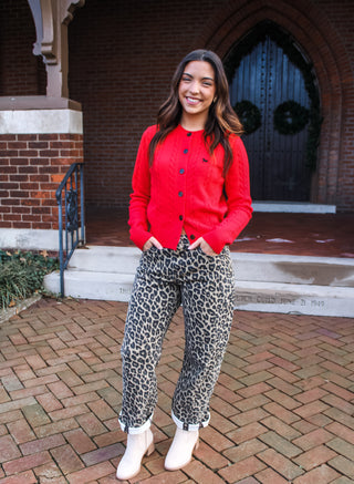 Timeless Classic Cardigan Sweater • Red