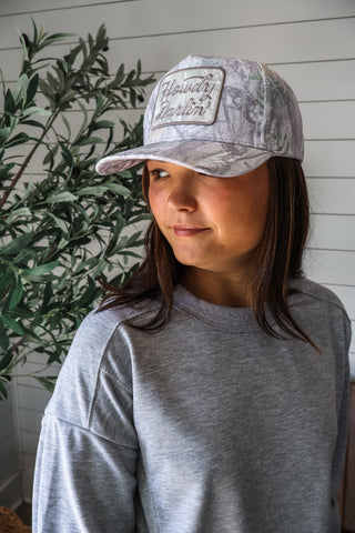 Howdy Darlin’ Trucker Hat • Grey Camo