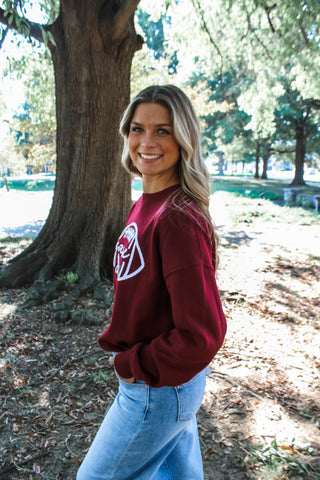 Gameday Ready Embroidered Pullover • Maroon
