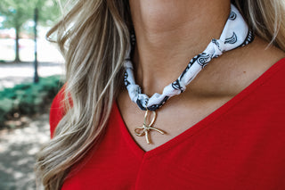 Blissful Bow Scarf Necklace • Black/White