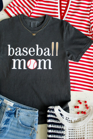 Baseball Mom Graphic Tee • Graphite