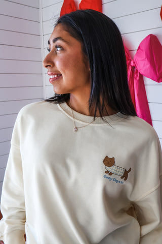 Cozy Days In Graphic Pullover • Pale Yellow