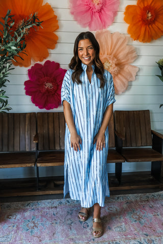 Stripes Social Midi • Blue Floral