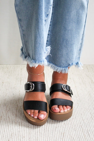 Odessa Double Strap Sandal • Black