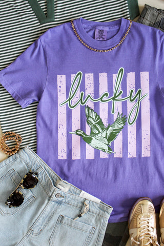 Lucky Duck Graphic Tee • Violet