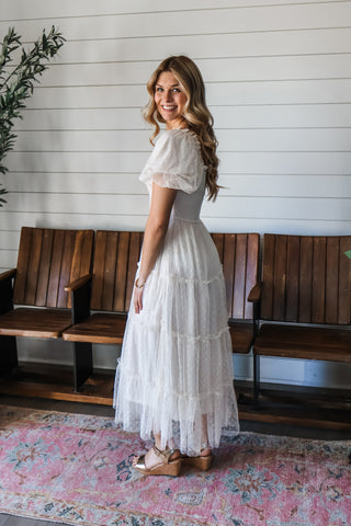 Ever After Swiss Dot Dress • Cream