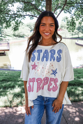 Summer Sale 10 • Stars & Stripes Patchwork Top - FINAL SALE