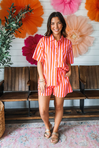 Summer Stripes Shorts • Pink/Orange