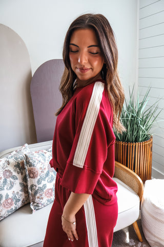 Laidback Leisure Pant Set • Crimson