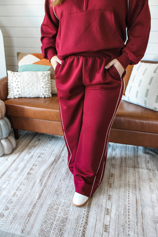 Move Forward Track Pants • Burgundy - PLUS