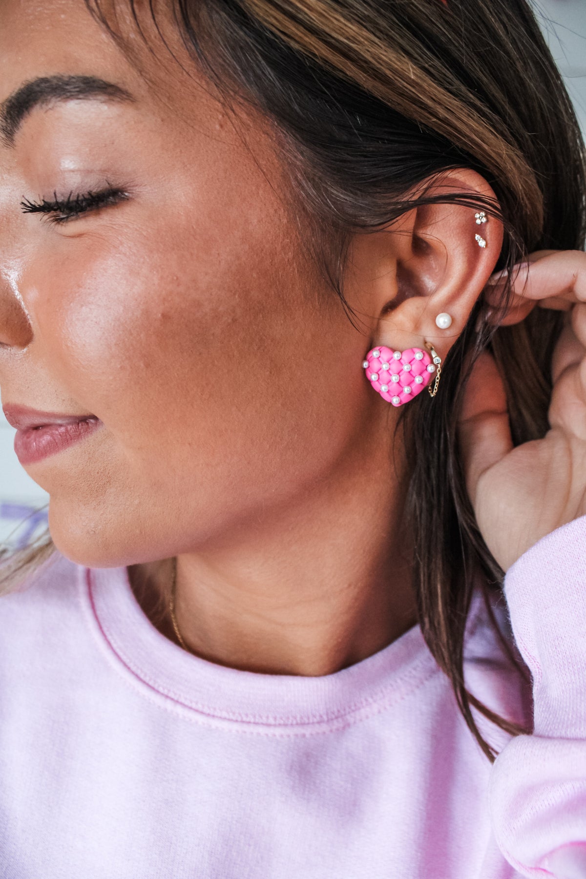 True Sweetheart Earrings • Pink