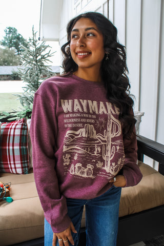 Waymaker Graphic Sweatshirt • Heather Wine