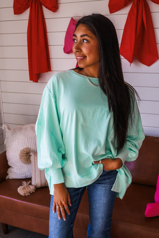 Over & Out Crewneck Tee • Mint