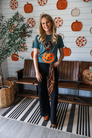 Halloween Hisses Graphic Tee • Emerald