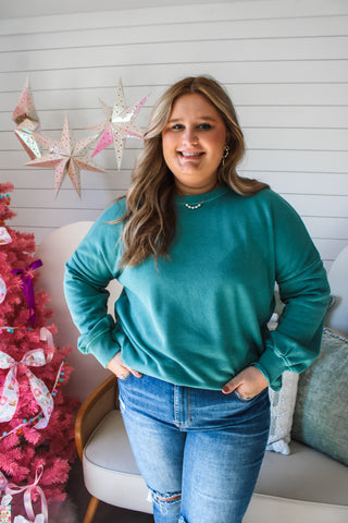 Festive Favorite Pullover • Faded Pine - PLUS